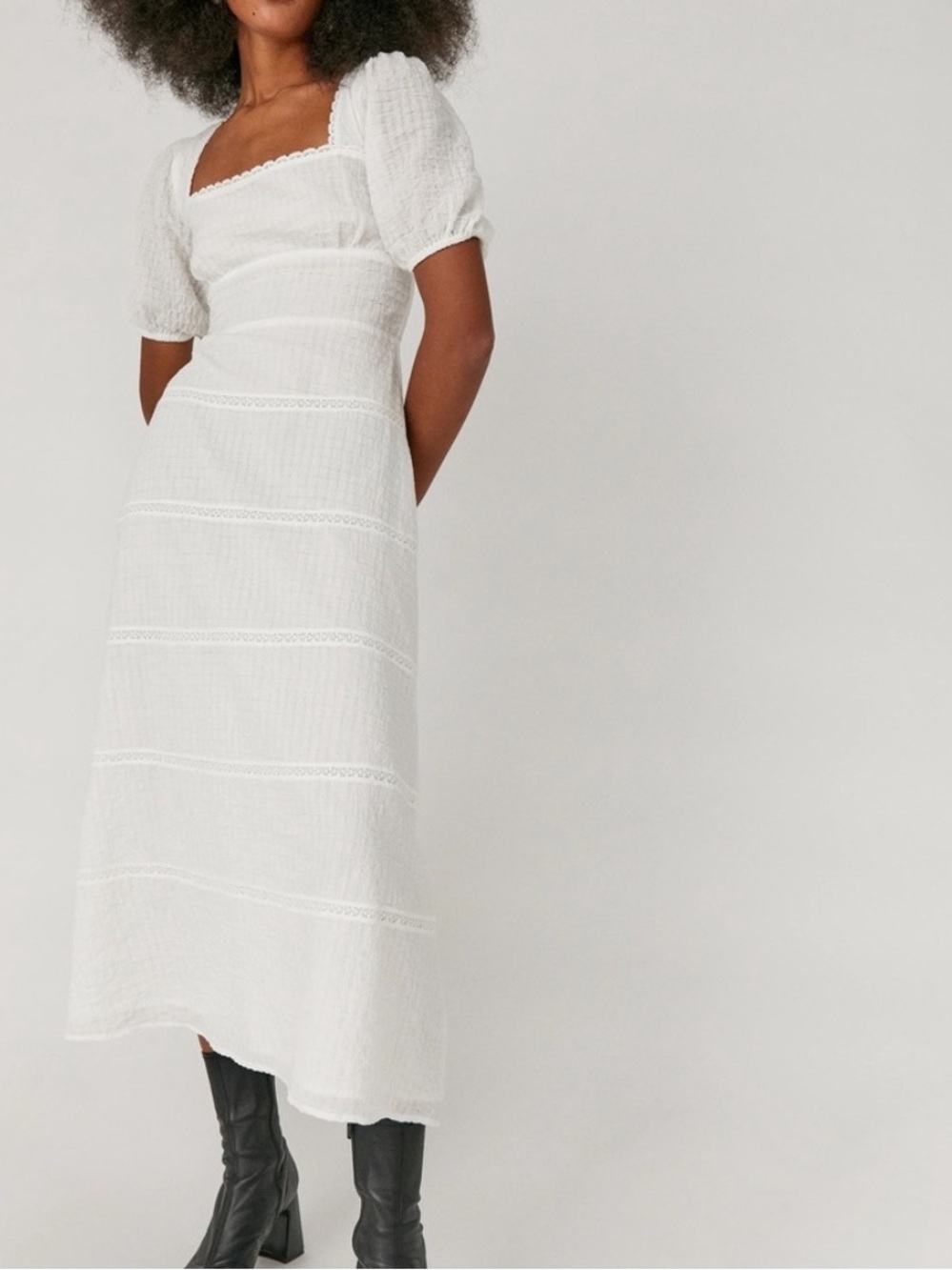 REFORMATION Zooey Midi Dress in White ~ EUC, Like New, Size 4
